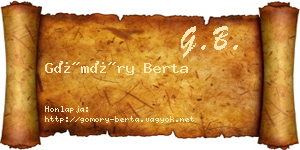 Gömöry Berta névjegykártya
